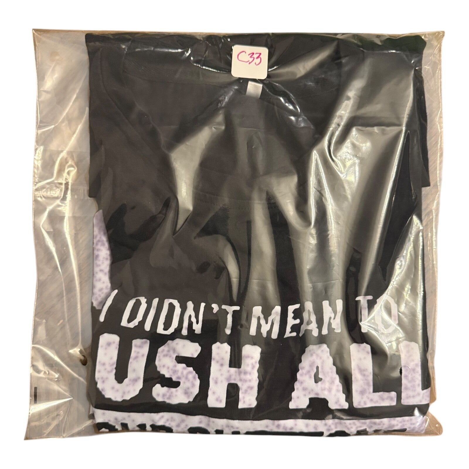 "I Didn't Mean to Push All Your Butt-tons" Printed T-Shirt XXL Black