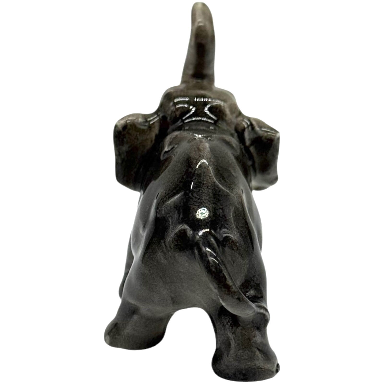 Vintage Ceramic Elephants Family Figurine - 2 Adults & 1 Baby - Trunks Up