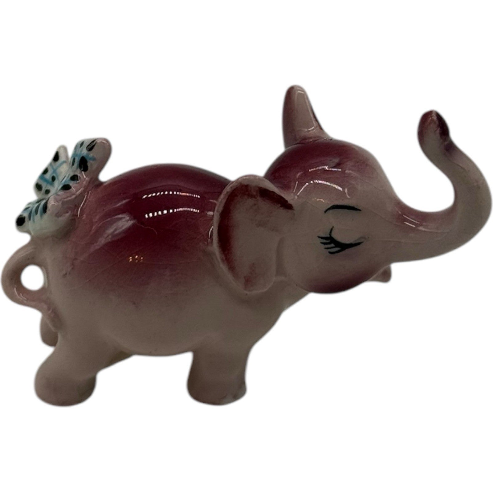 Rare Vintage Ceramic Anthropomorphic Elephant Family Figurines Complete 3 Pc Set
