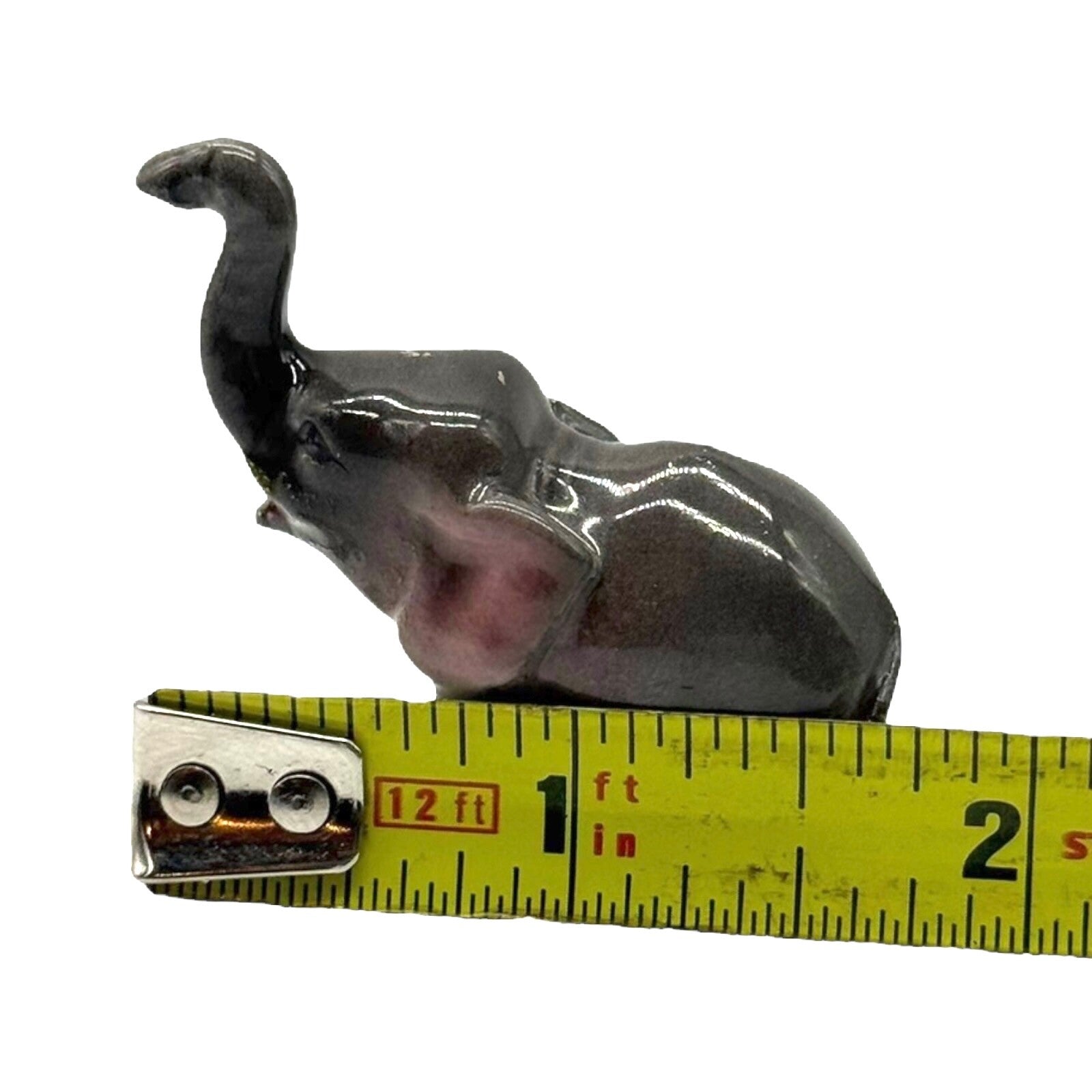 Vintage Ceramic Elephants Family Figurine - 2 Adults & 1 Baby - Trunks Up