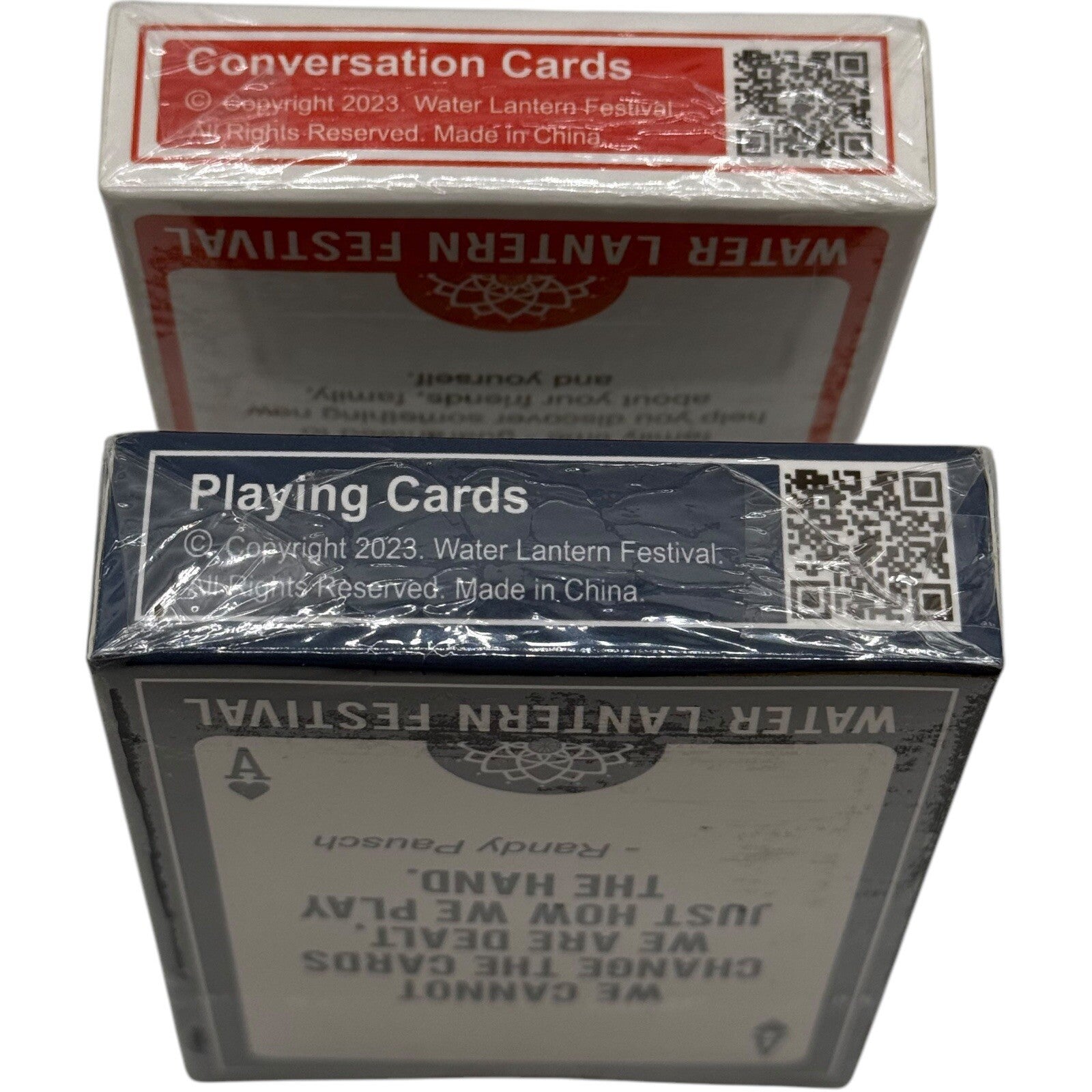 Water Lantern Festival 2023 Playing Cards & Conversation Card Packs New 2 Lot