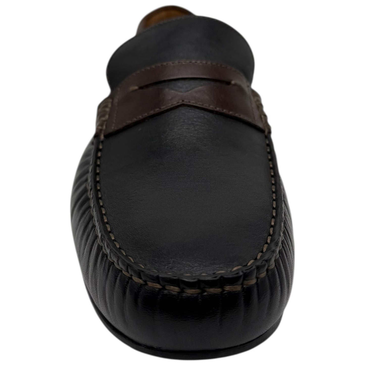 Johnston & Murphy Mens Penny Loafer Driving Shoes Black Brown Leather Size 8.5 M