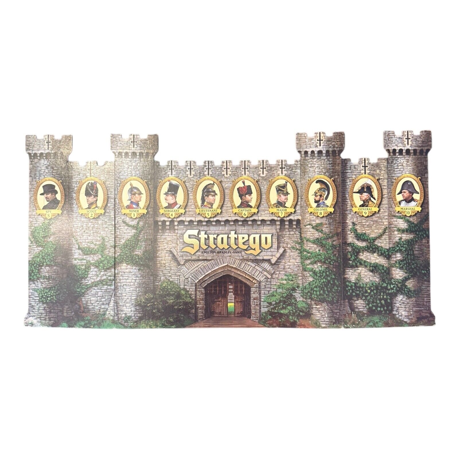 Stratego Strategy Game 1996 Milton Bradley Vintage with Castle Backdrop