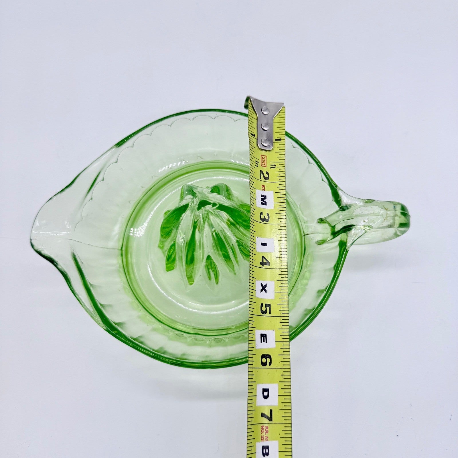 Vintage Green Depression Glass Citrus Juicer Pitcher Reamer