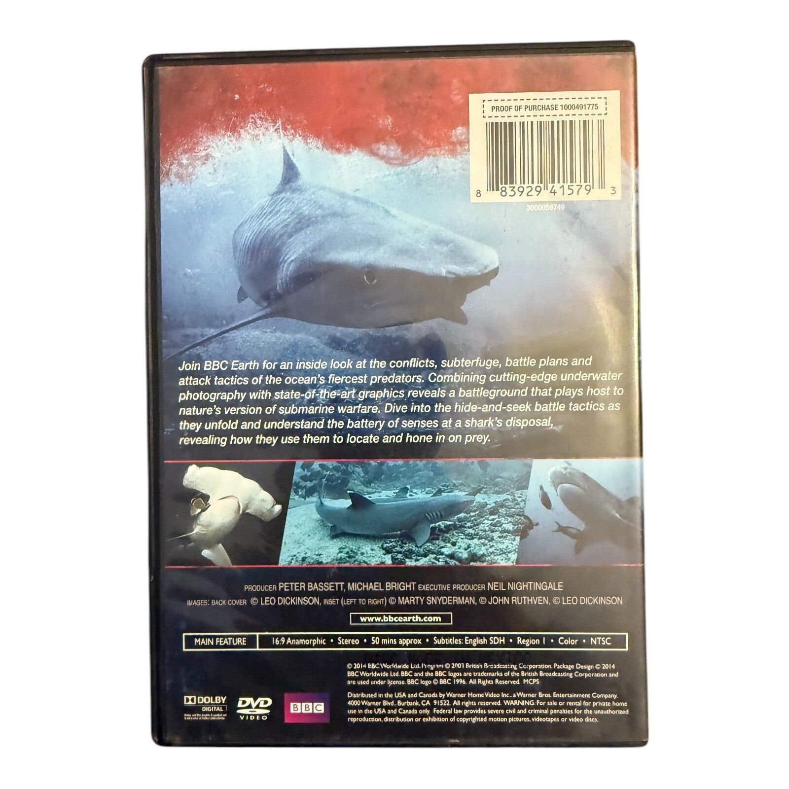 Sharks and the Sea BBC Earth Lot of 4 DVD set