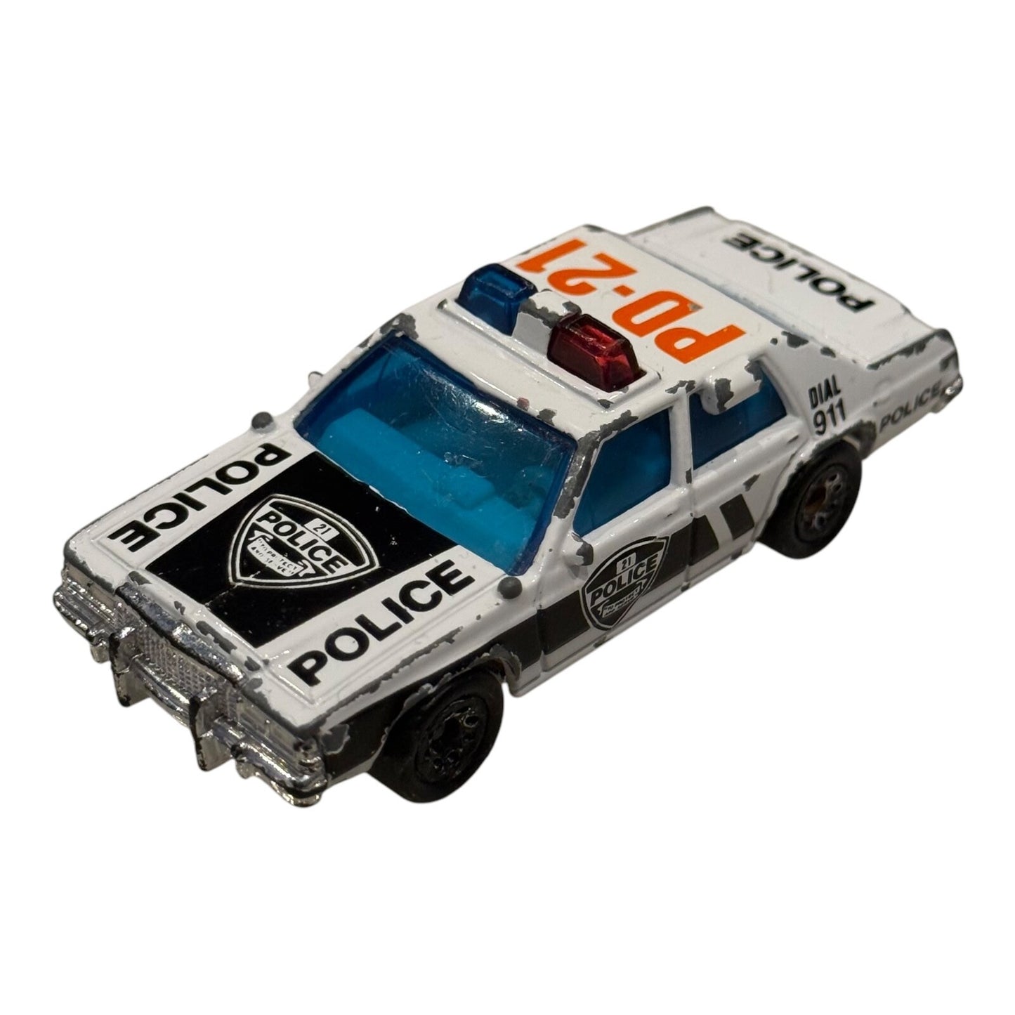 Matchbox Ford LTD PD-21 Police Diecast Car Mattel 1987 1:69 Macau Cop Car 2.75”