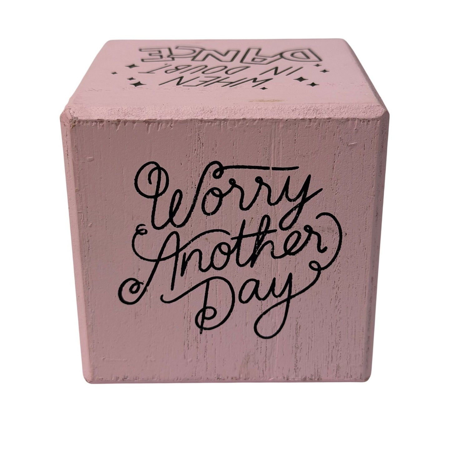 Pink Wooden Quote Block 4x4 Inspirational Desk Decor Believe in Yourself Be Bold