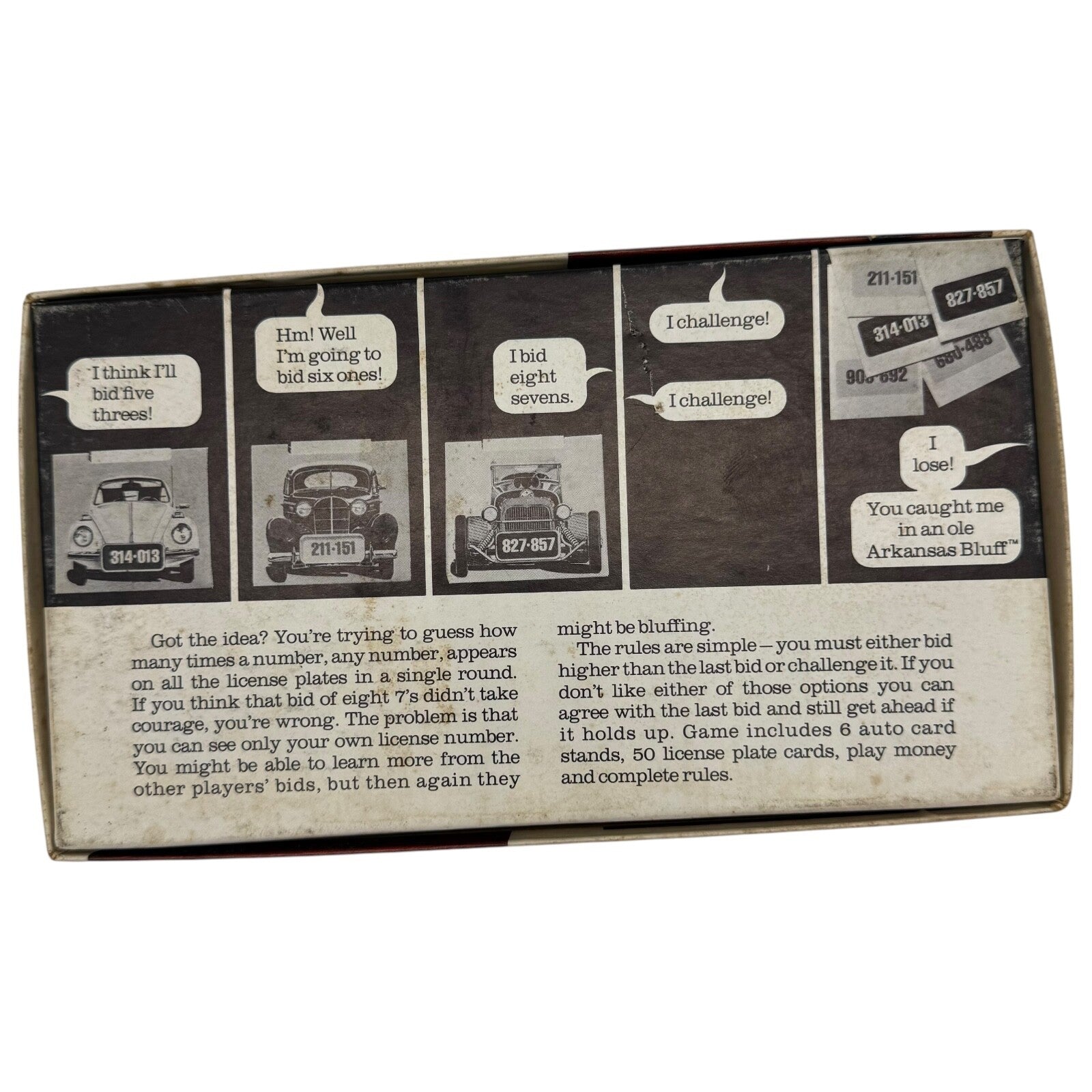 Arkansas Bluff Card Game 1975 Parker Brothers – Vintage USA License Plate Game
