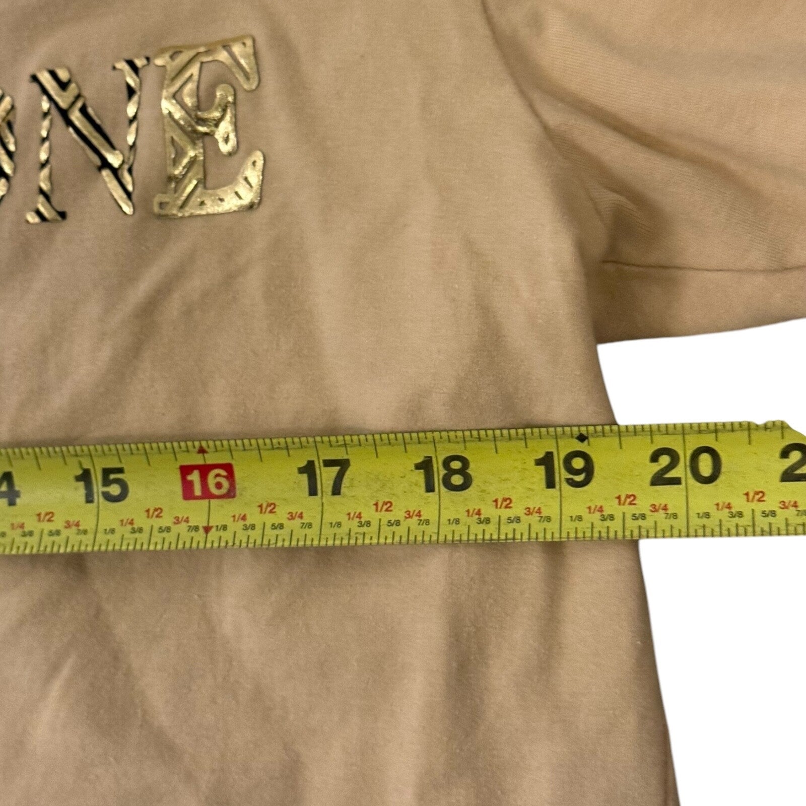Bucheli Italy Men’s Slim Fit T-Shirt 2XL Beige Gold/Black Print