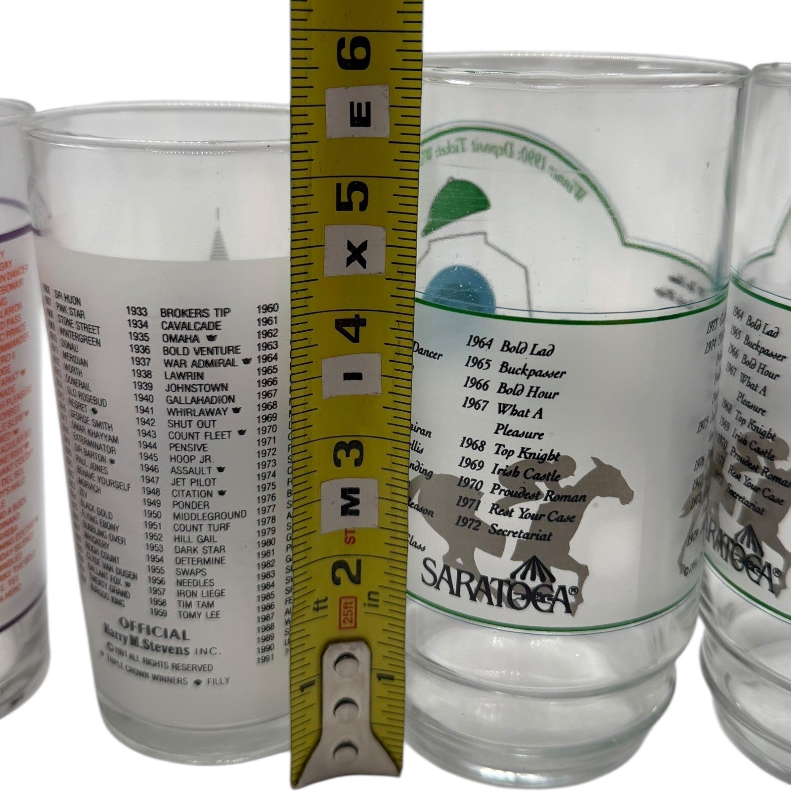 Vintage Horse Racing Glasses Lot of 31 Kentucky Derby Preakness Belmont