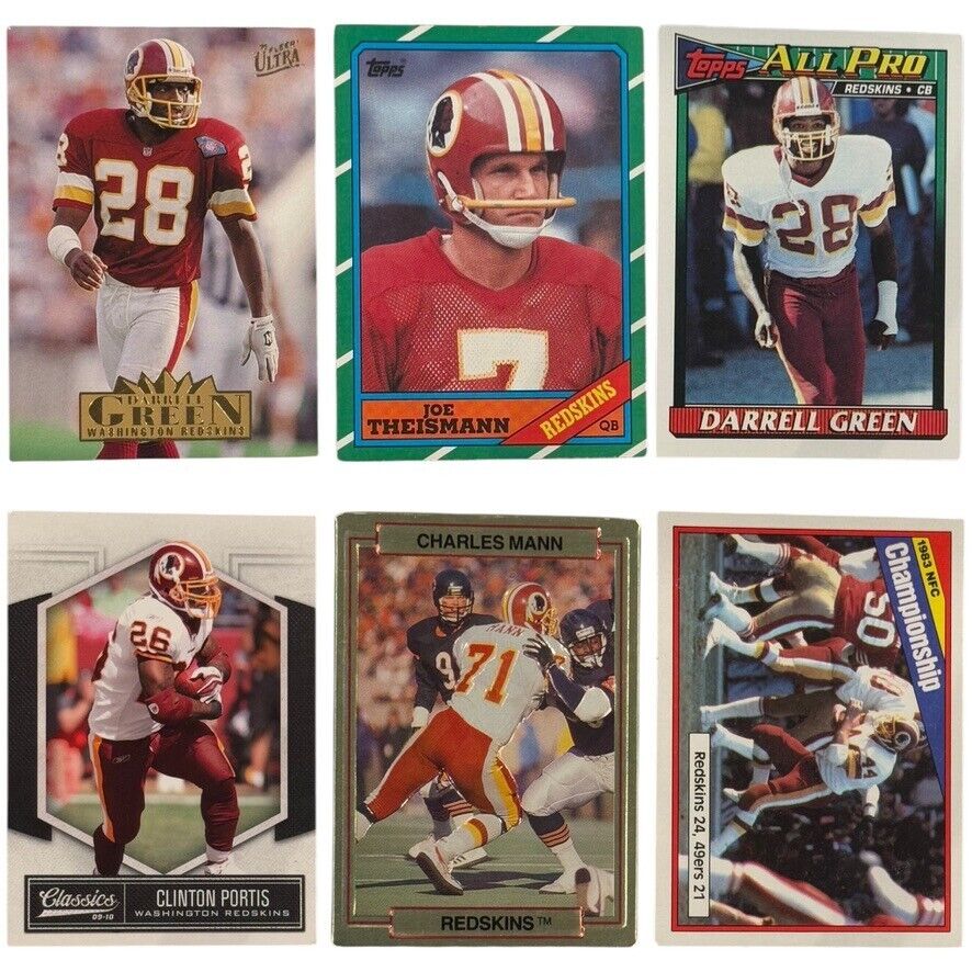 Lot of 66 Washington Redskins Cards – Vintage, Signed, Numbered, Inserts