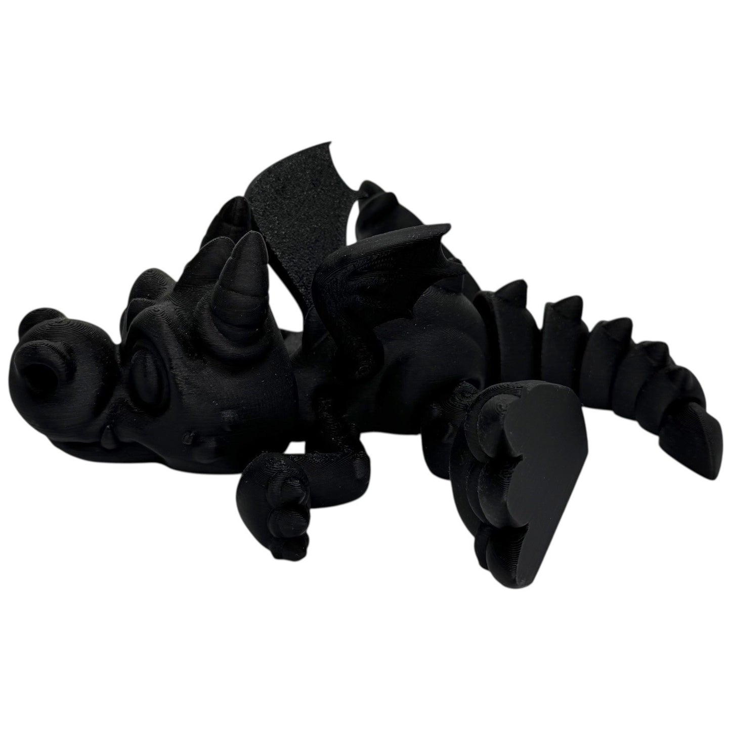 Black 3D Printed Articulated Dragon Figure – Flexible Poseable Toy Decor