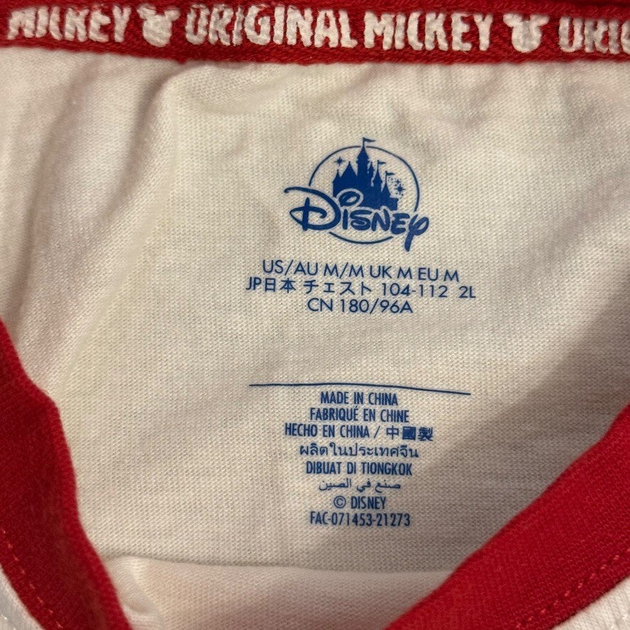 2022 Disney Parks Walt Disney World Mickey Beige Ringer Tshirt Adult Medium