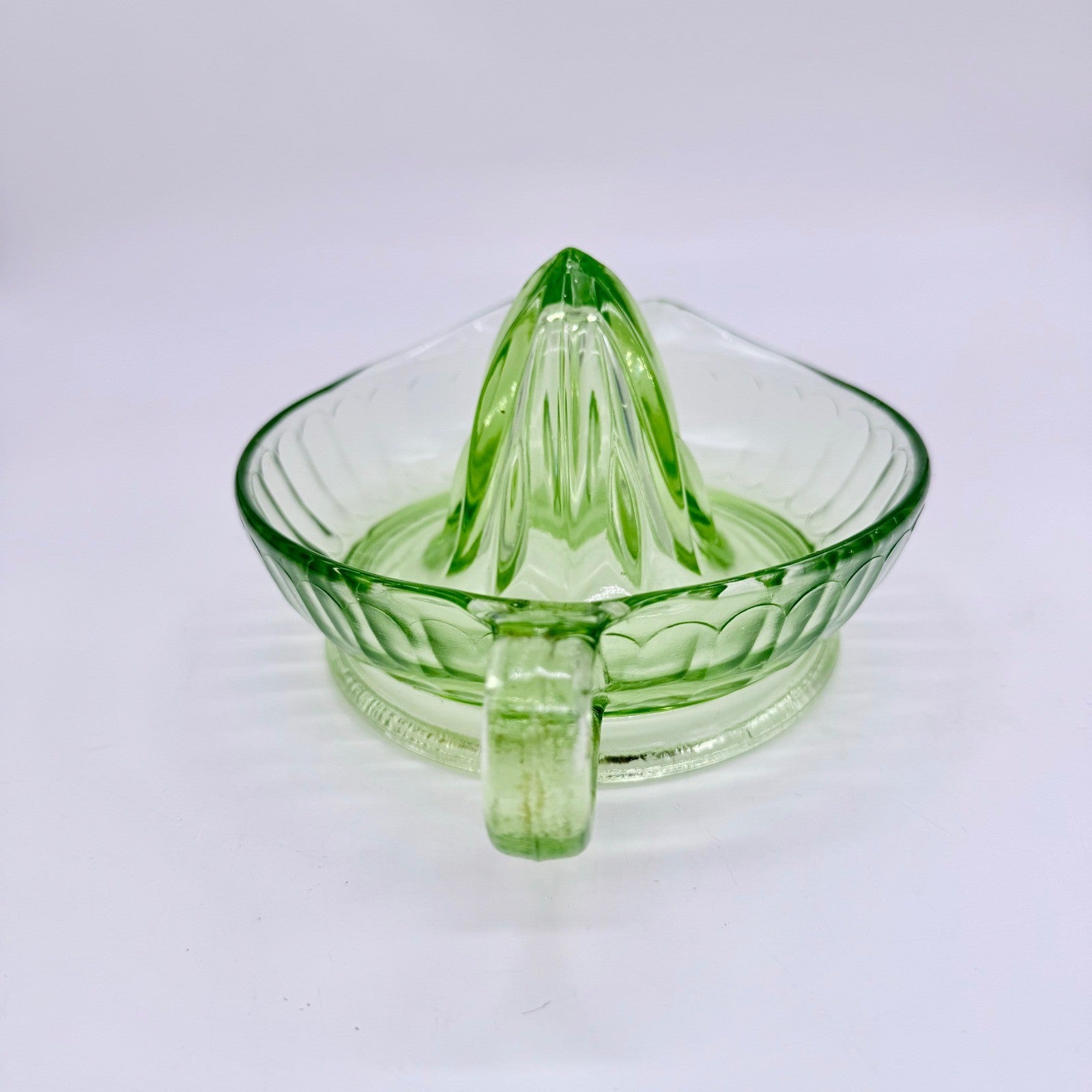 Vintage Green Depression Glass Citrus Juicer Pitcher Reamer