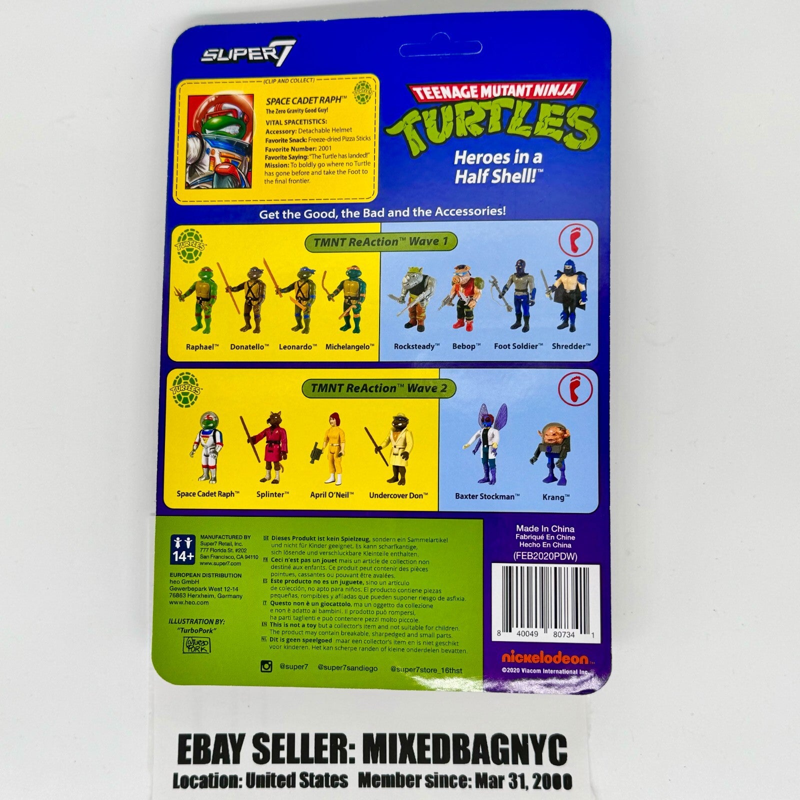 Teenage Mutant Ninja Turtles Bundle 3pcs RaSuper 7 ReAction Figures