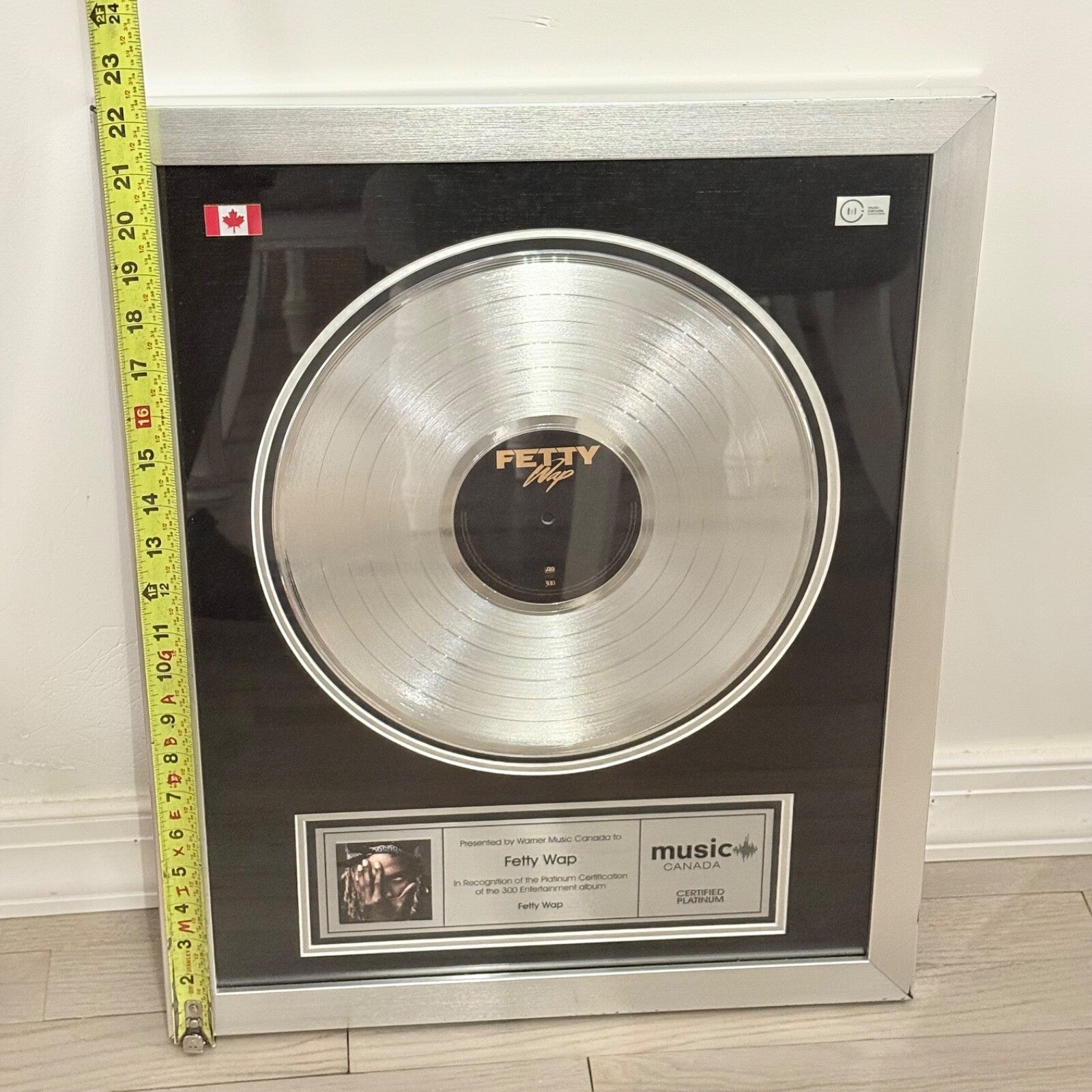 Framed Super Rare Fetty Wap 2015 Platinum Plaque - Warner Music Release