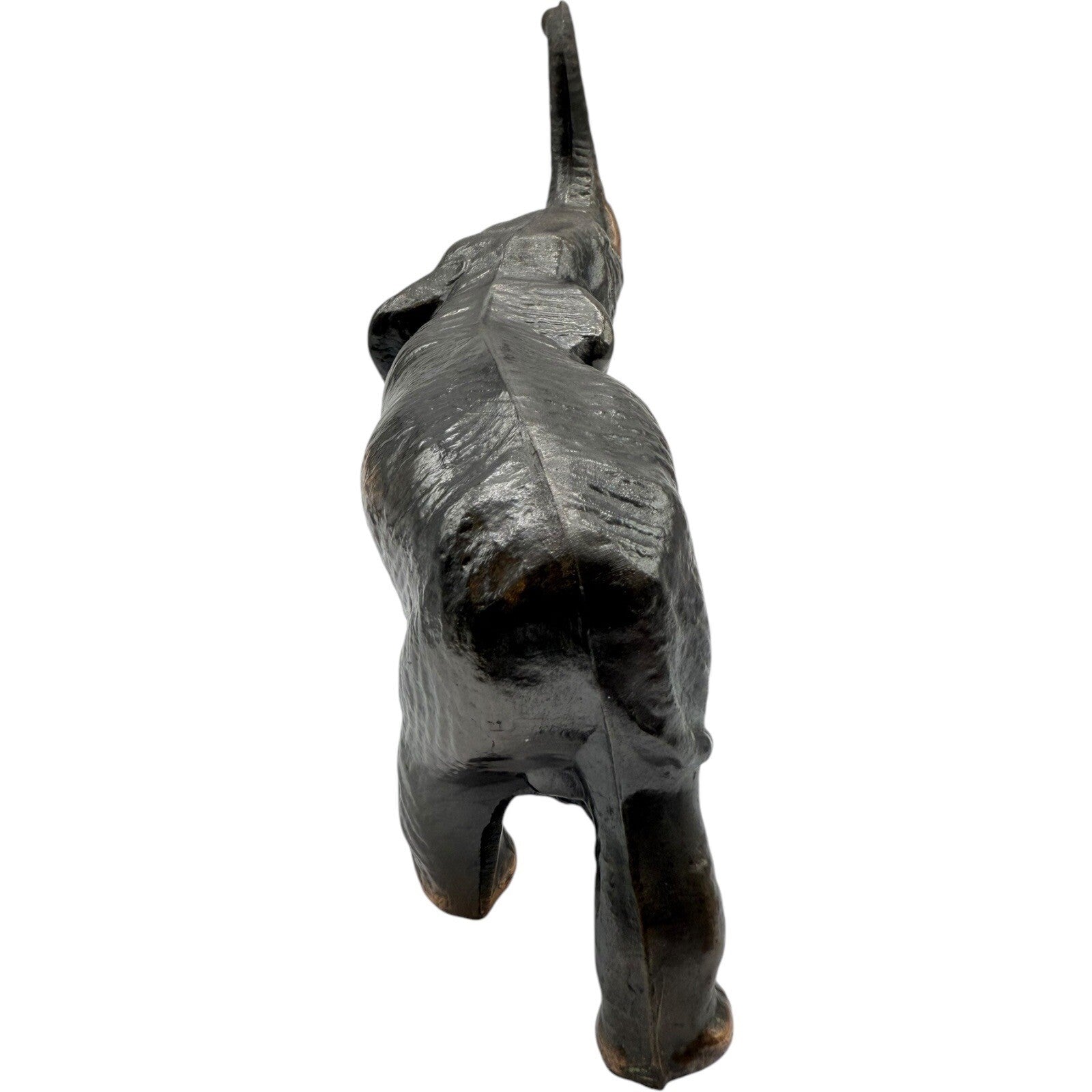 Cast Iron Elephant Figurine Statue Trunk Up Good Luck Decor Animal Sculpture