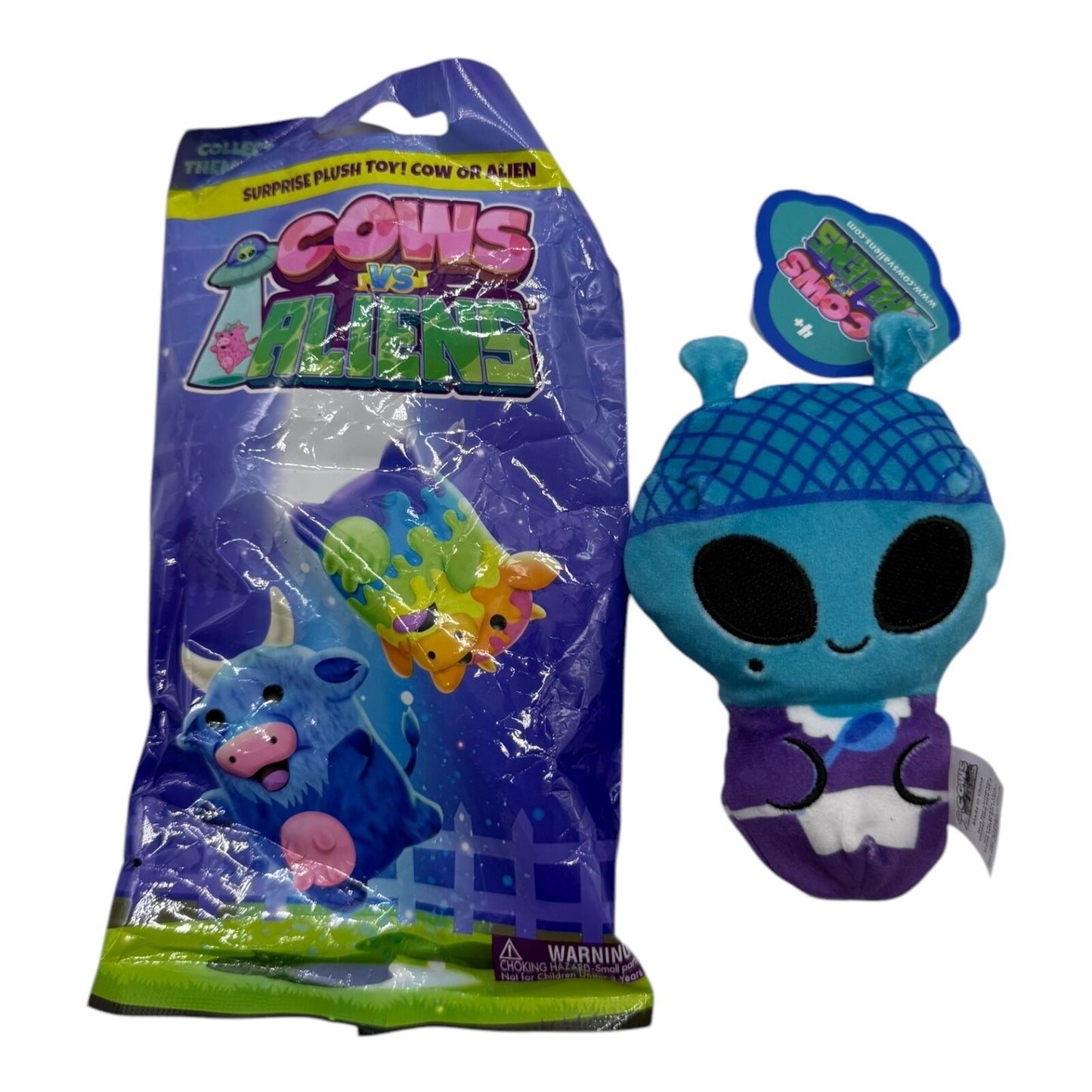 Cows VS Aliens #024 Pearl Alien Moo Tube 4" Bean Plush 2023 - Used, With Tags