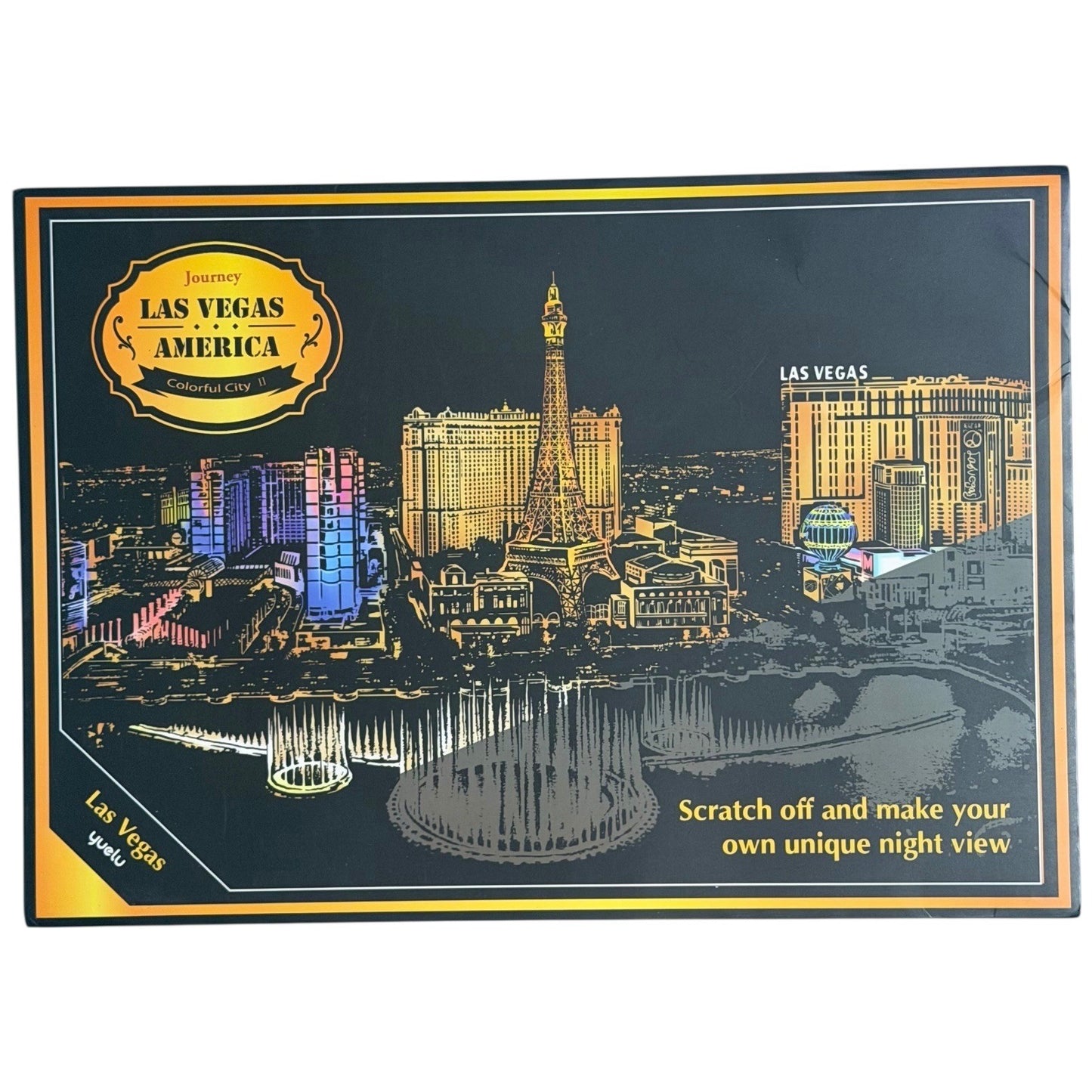 Lot of 14 Scratch Art Boards Colorful City Night View – Mixed Set No Stylus
