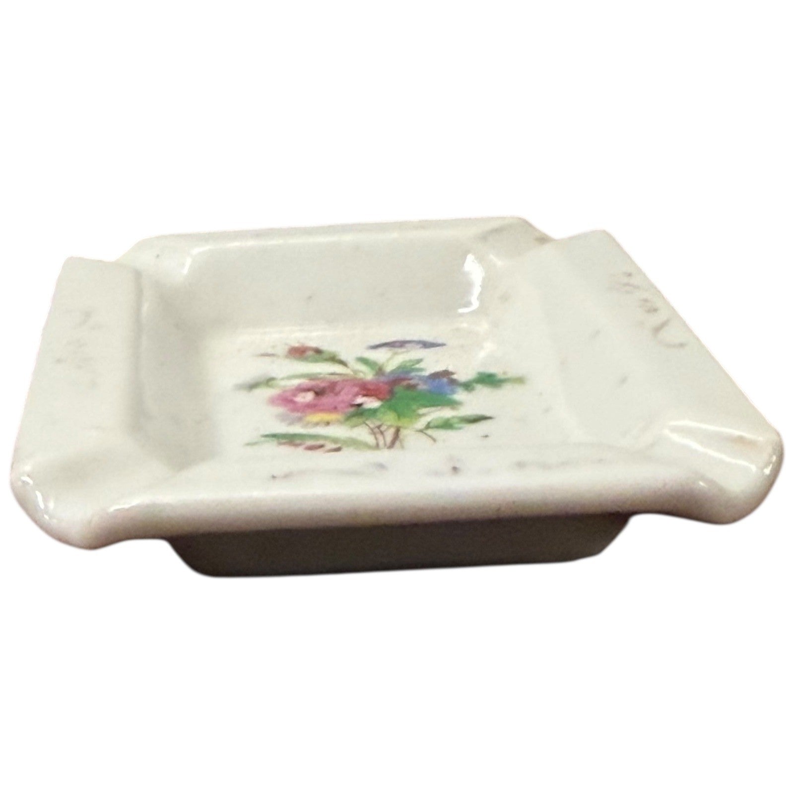 Vintage Made in Japan Porcelain Trinket Dish Floral Bouquet Design