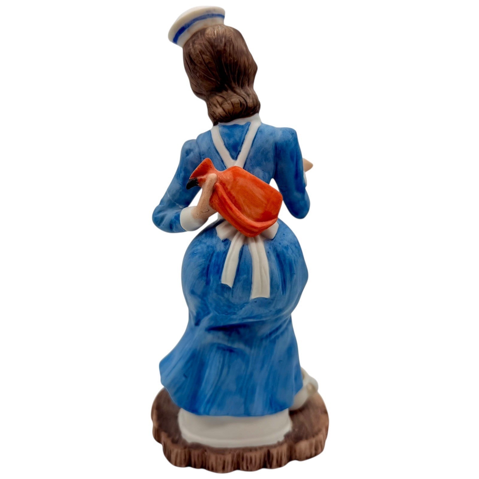 Vintage Ceramic Nurse Figurine Blue Uniform Thermometer Hot Water Bottle Bedpan
