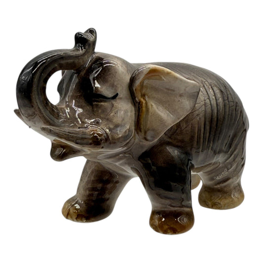 Elephant Figurine Ceramic Animal Statue Decor Home Accent Vintage Style