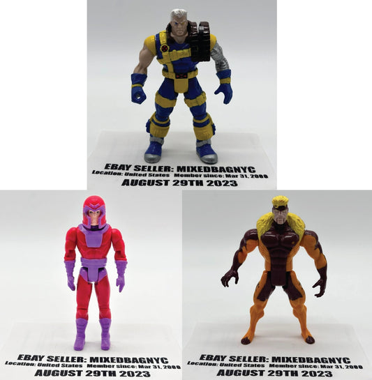 Early 1990s X-Men Toy Lot – Magneto, Sabretooth, Cable Action Figures Vintage