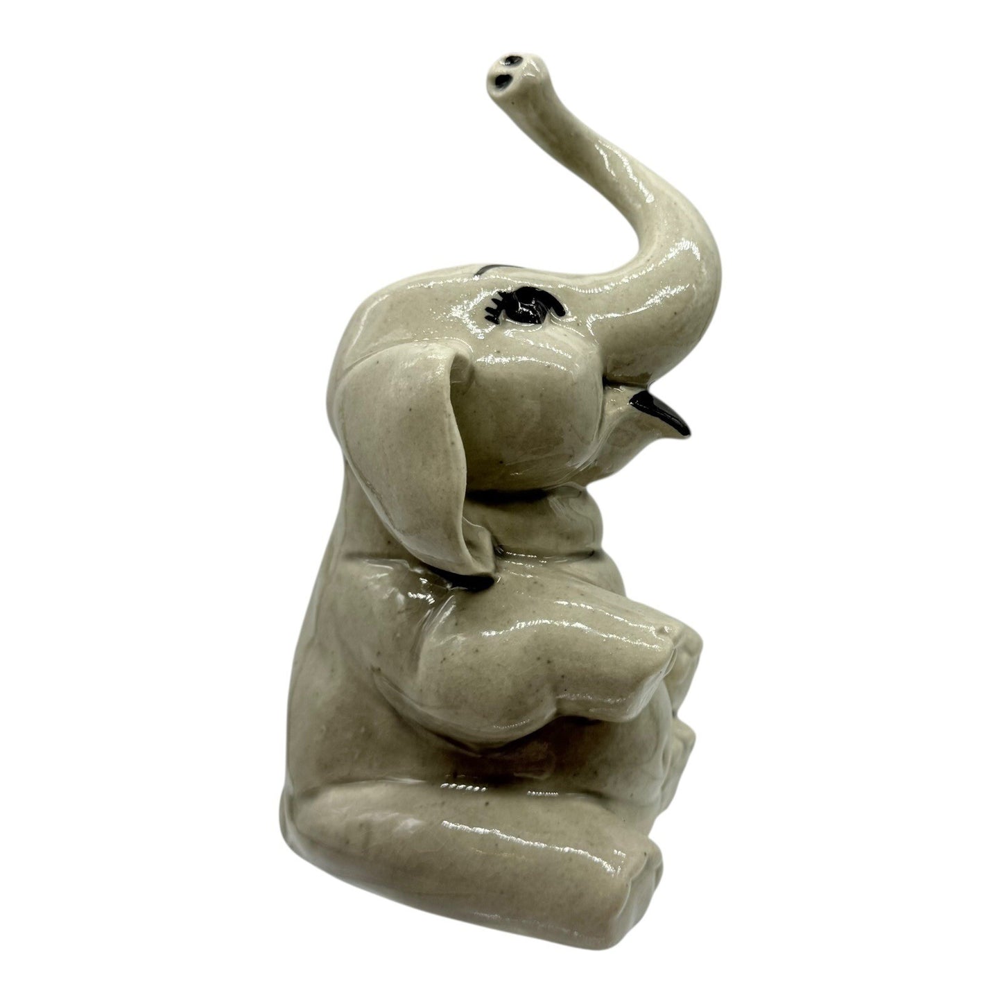 Ceramic Arts Studio Elephant Figurine Trunk Up Good Luck Decor Animal Statue