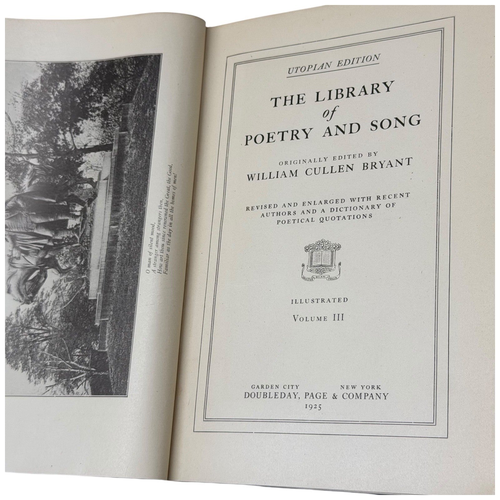 Library of Poetry and Song Books William Cullen Bryant 1925 Antique
