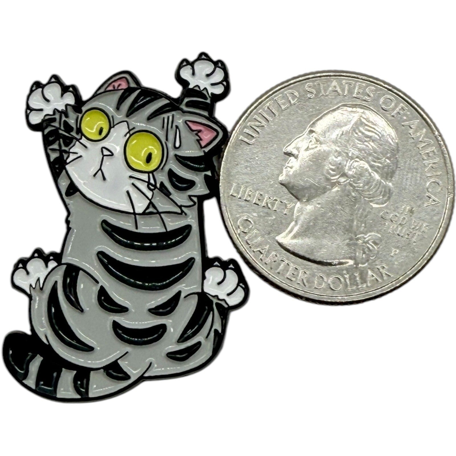 Cute Anxious Cat Enamel Pin Funny Kitten Brooch Lapel Pin Cartoon Badge