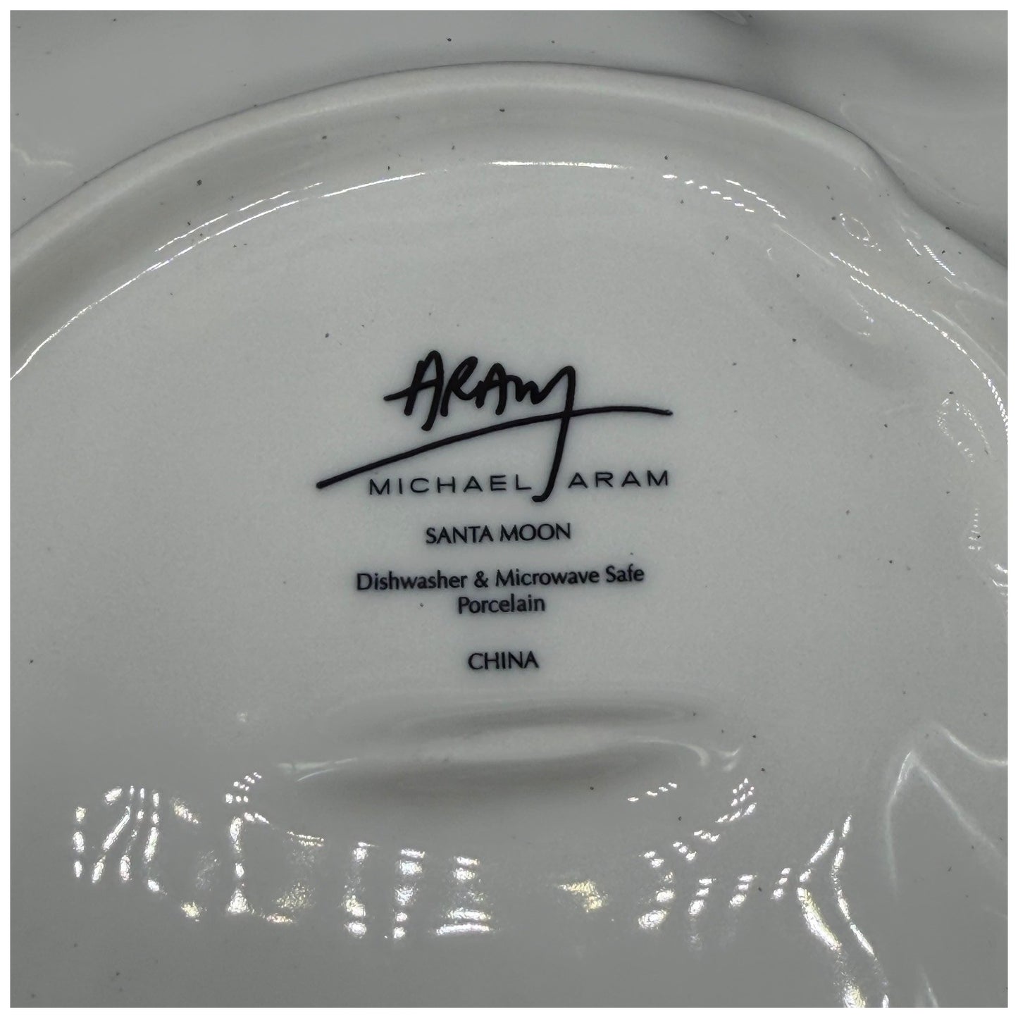 Michael Aram Santa Moon Porcelain Plate Dishwasher Microwave Safe Gift Boxed