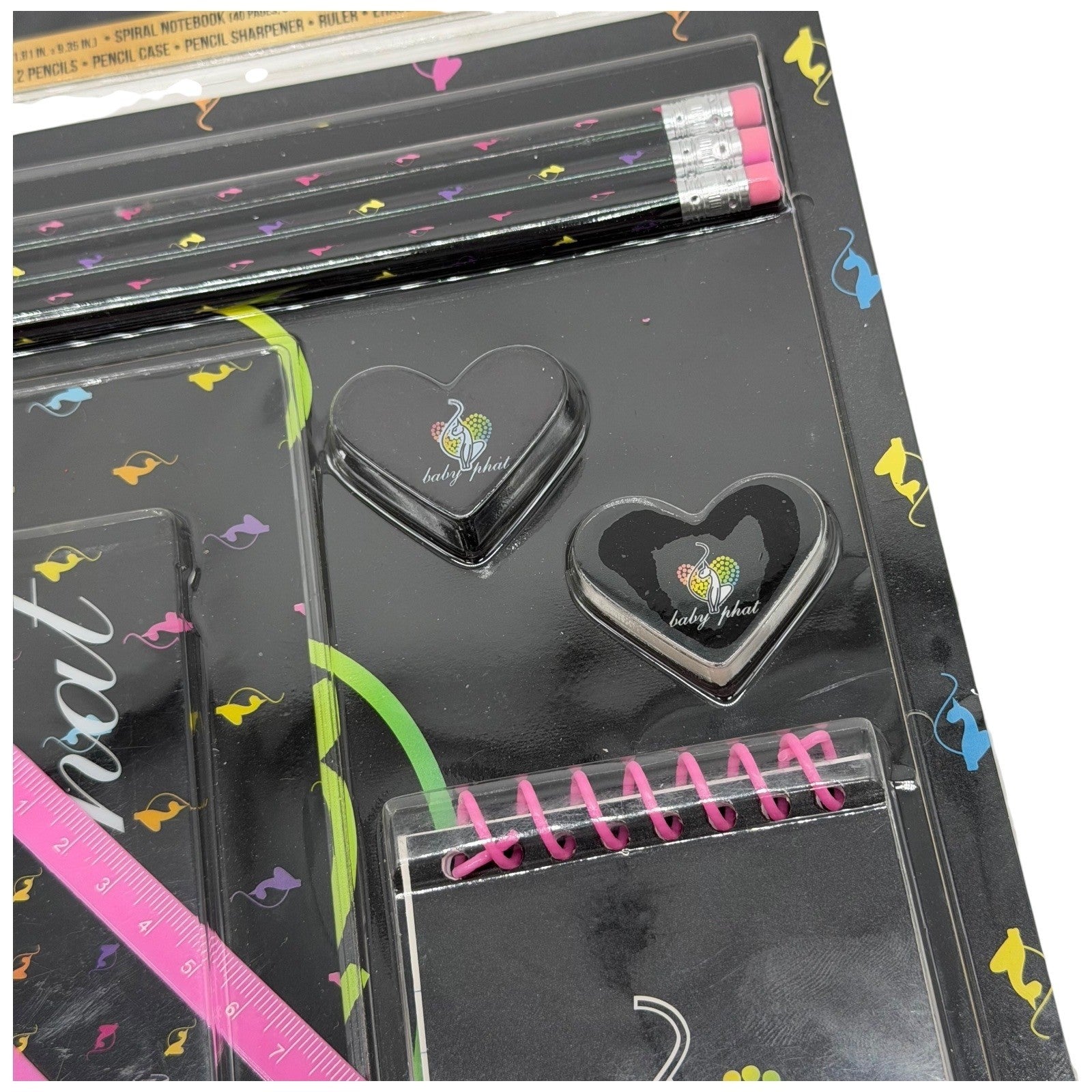 Baby Phat 11 Piece School Supply Set Folders Notebook Pencils Ruler Stationery
