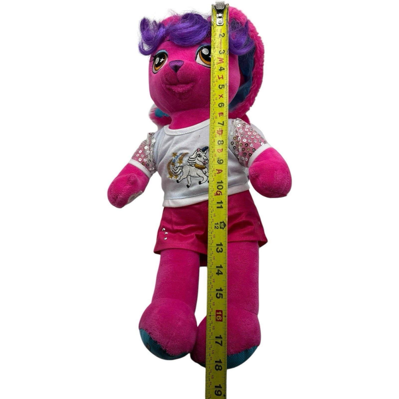 Build A Bear Honey Girl HG Risa Pink Rock Star Bunny Rabbit 20" Plush Toy