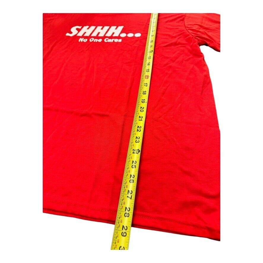 Red T-Shirt 2XL with Unique Saying "SHH...NO ONE CARES" – Humor Fashion