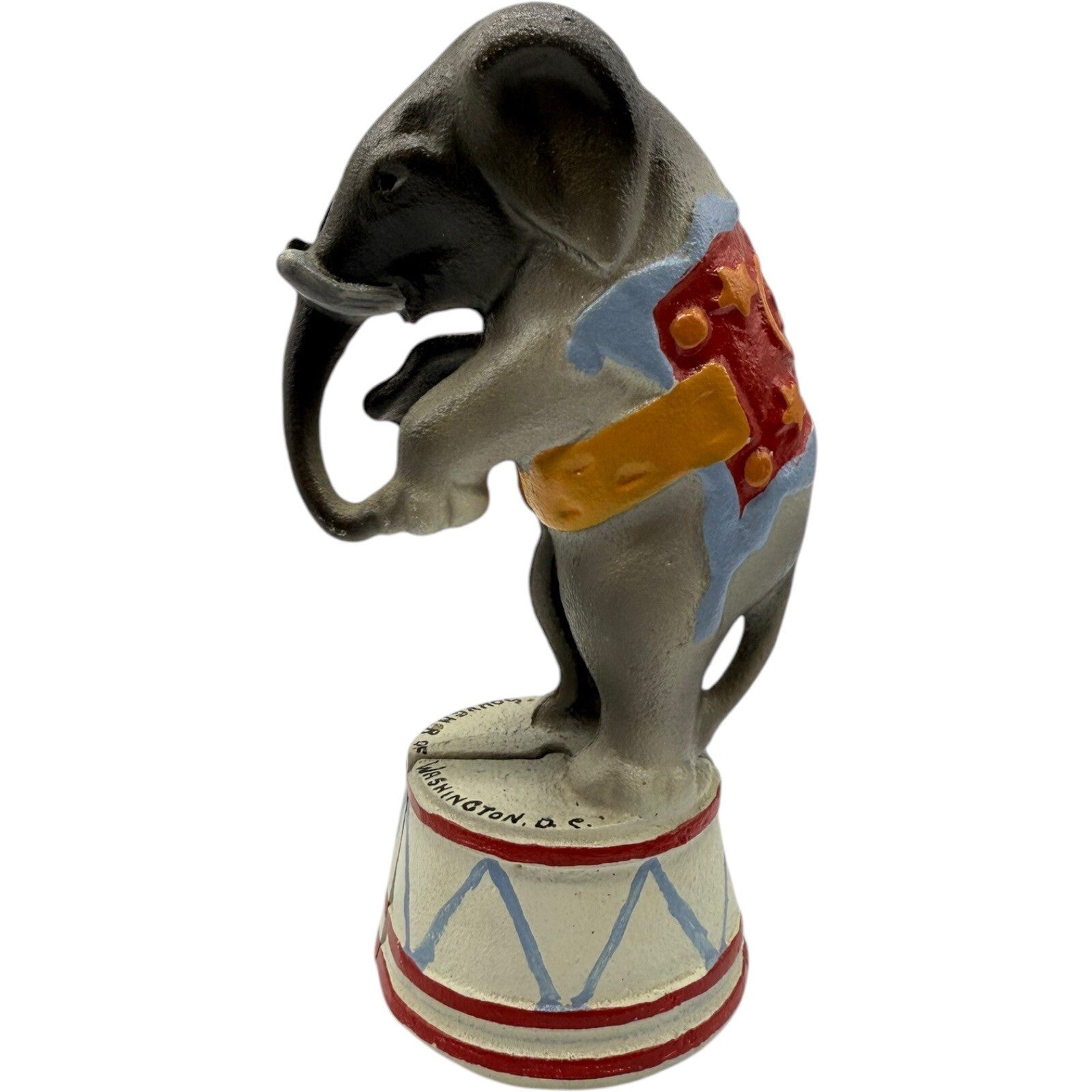 Vintage Iron Souvenir Elephant Coin Bank Cast Iron Circus Animal Washington DC