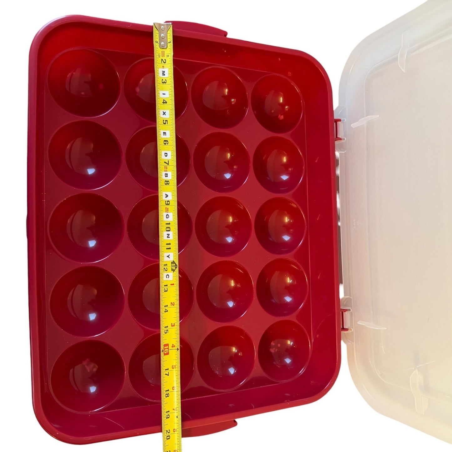 Sterilite 1976LAB Ornament Case Set of 3 Red Plastic 20-Count Storage Trays