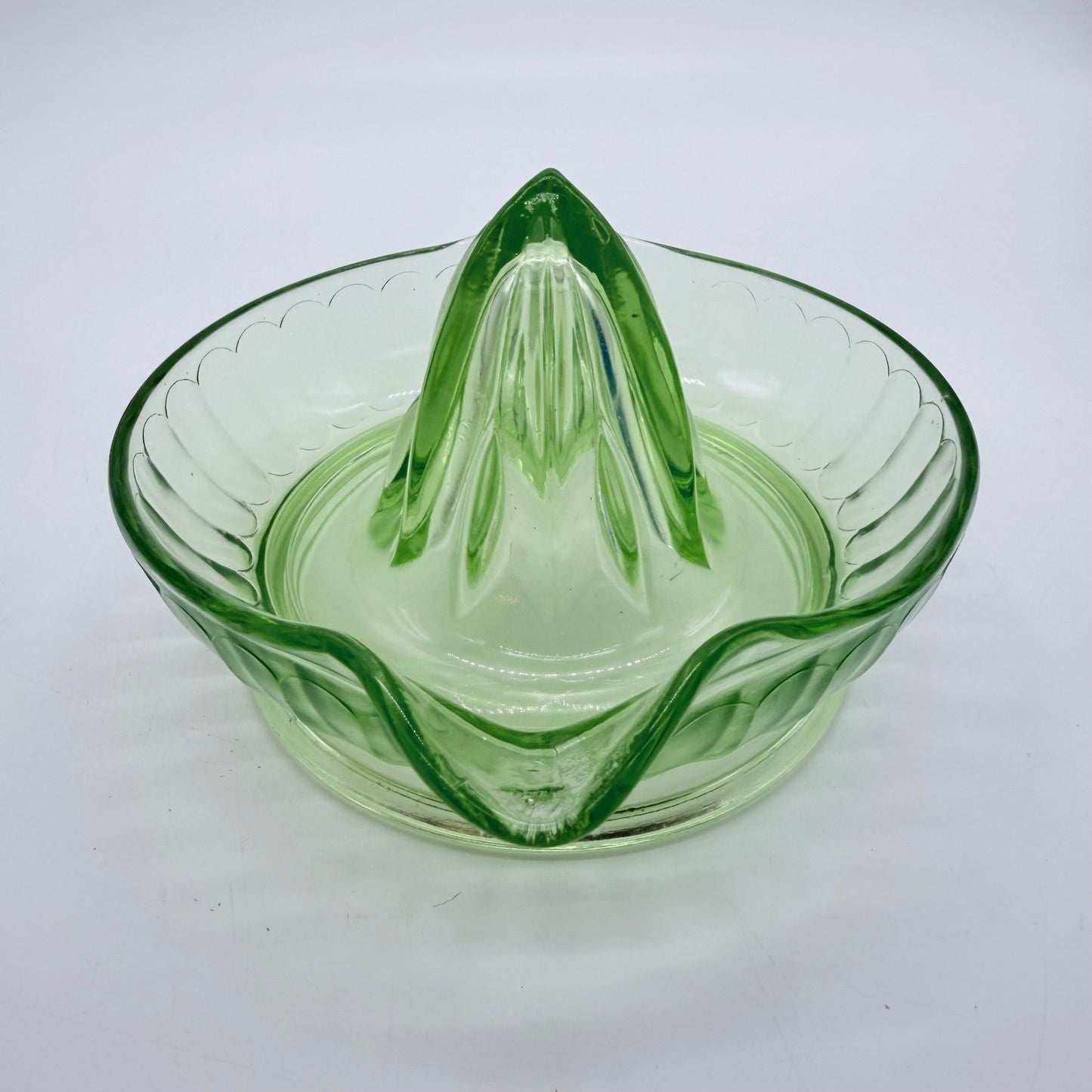 Vintage Green Depression Glass Citrus Juicer Pitcher Reamer
