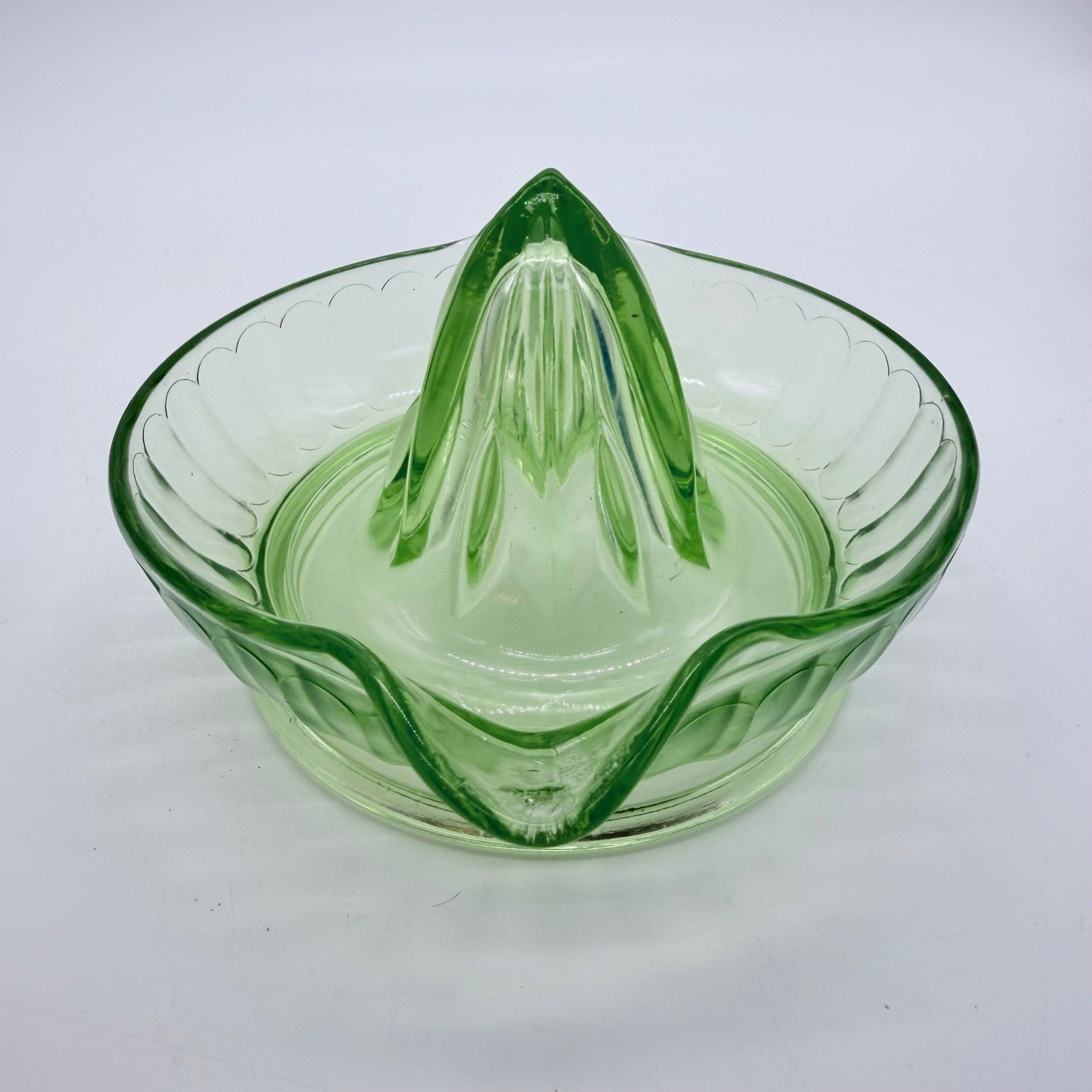 Vintage Green Depression Glass Citrus Juicer Pitcher Reamer
