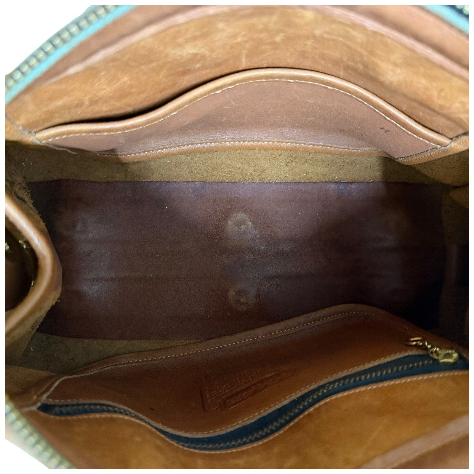 Vintage 80s Coach British Tan Leather Broadway Satchel Shoulder Bag Brown