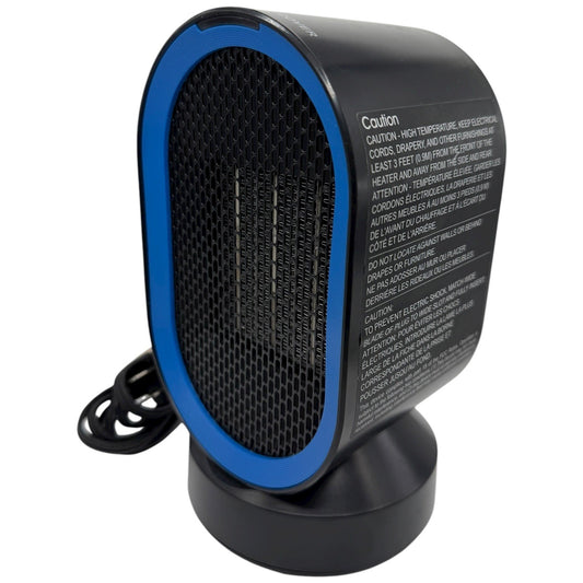 Compact Electric Portable Heater Personal Space Heater Fan Blue Trim