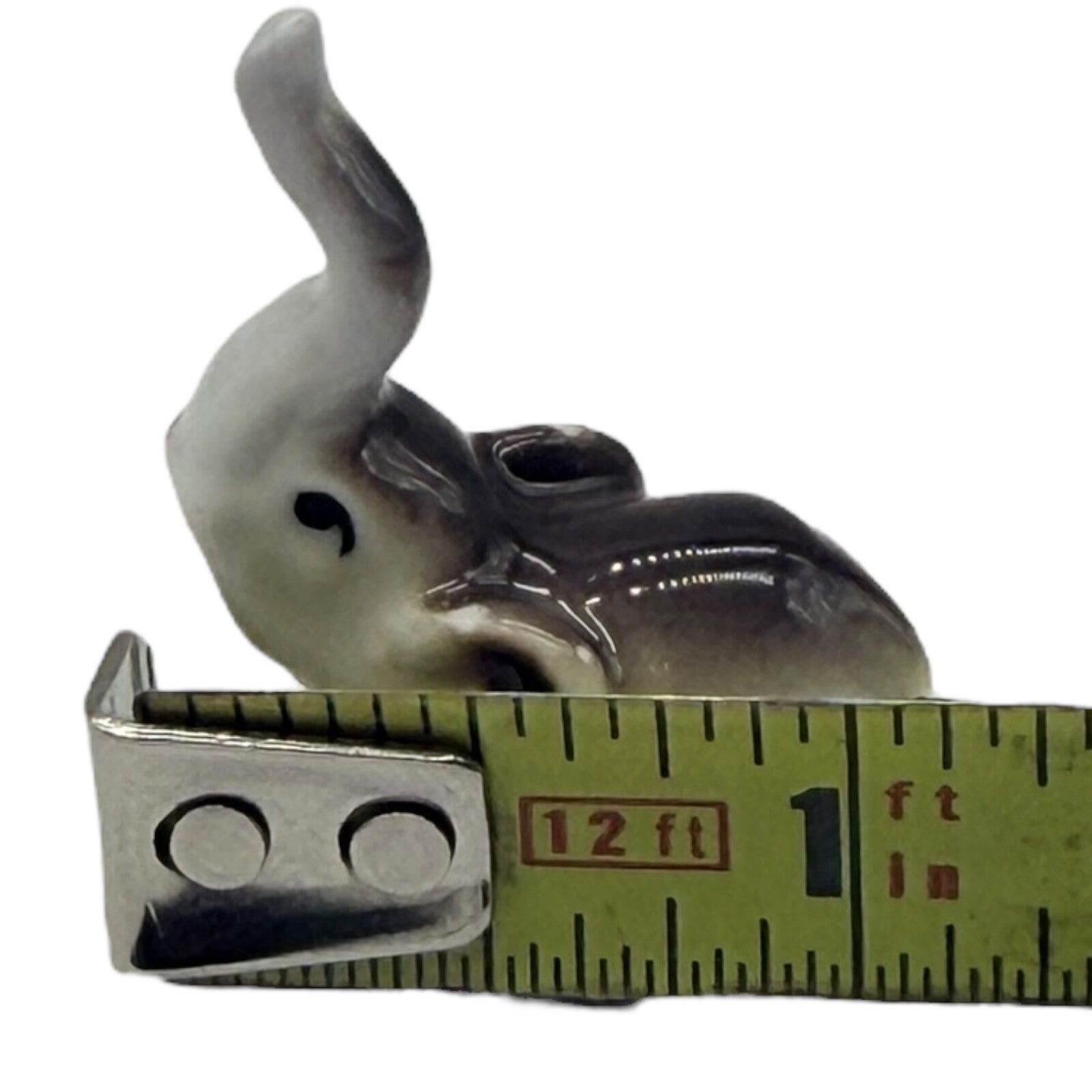 Vintage Rare Japanese Ceramic Miniature Elephant Figurines - Parent & Child