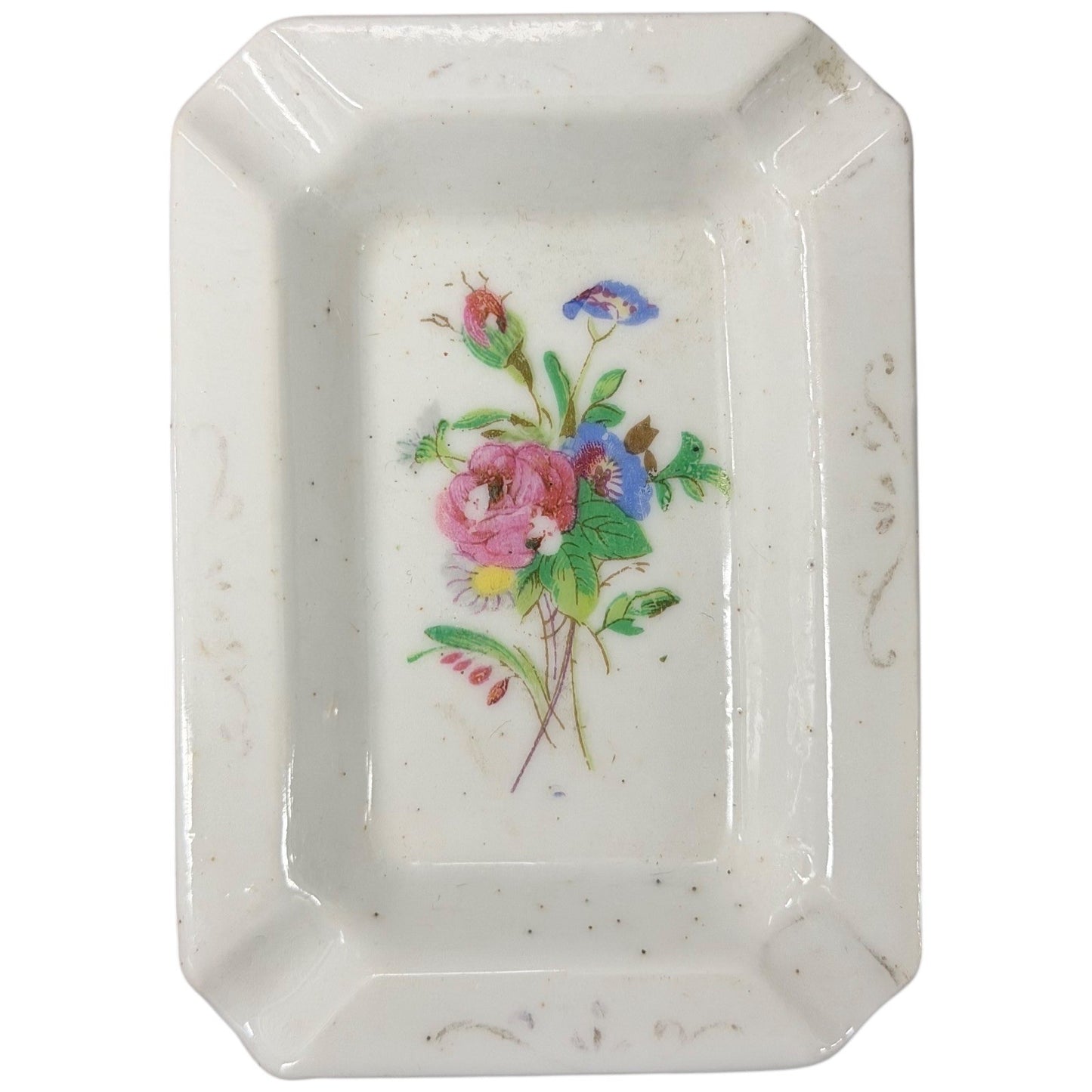 Vintage Made in Japan Porcelain Trinket Dish Floral Bouquet Design