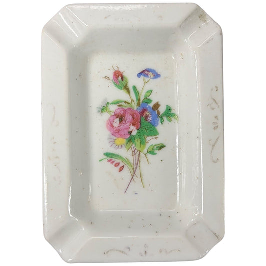 Vintage Made in Japan Porcelain Trinket Dish Floral Bouquet Design