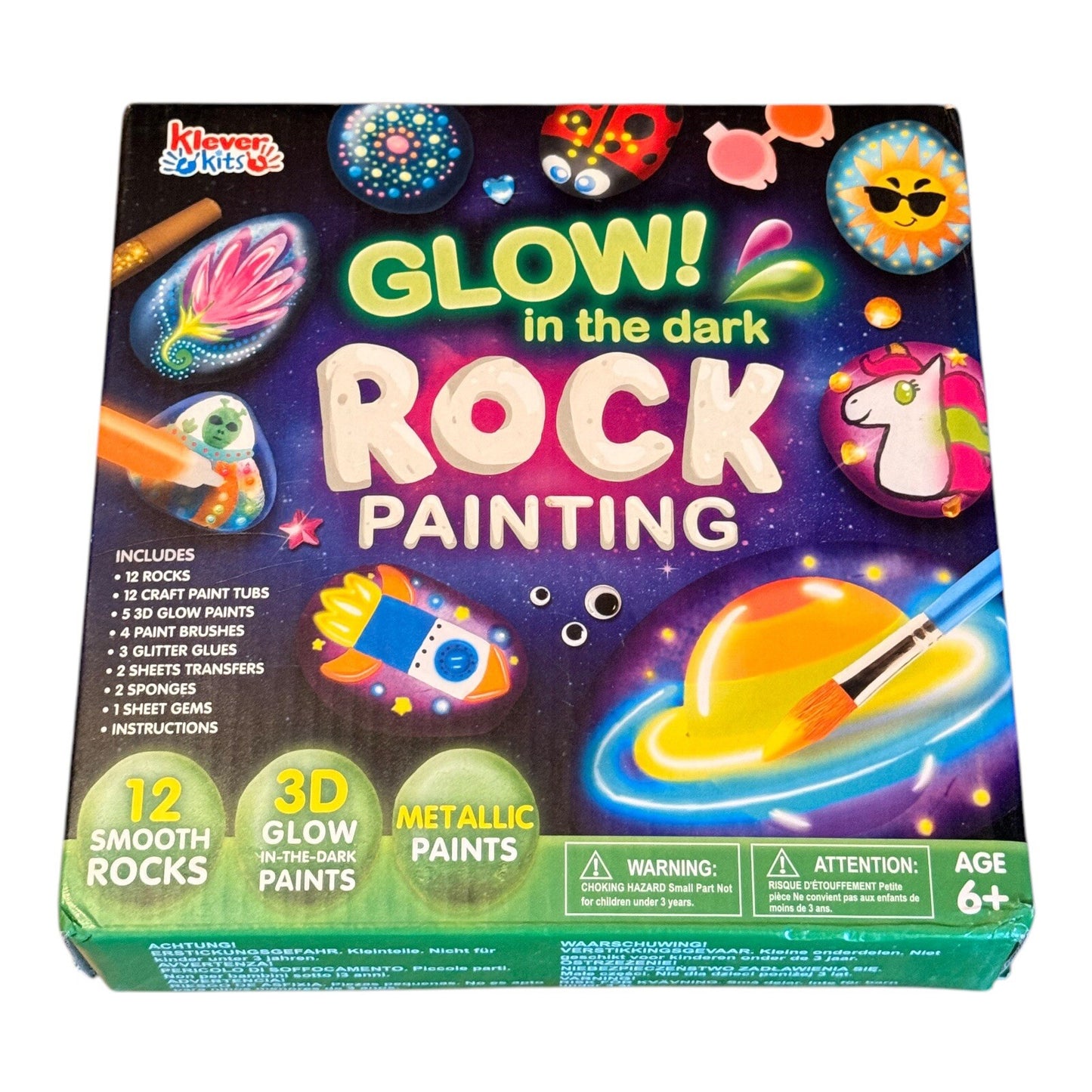 JOYIN Rock Painting Kit- Glow in The Dark Rock Kit, Arts and Crafts for Kids