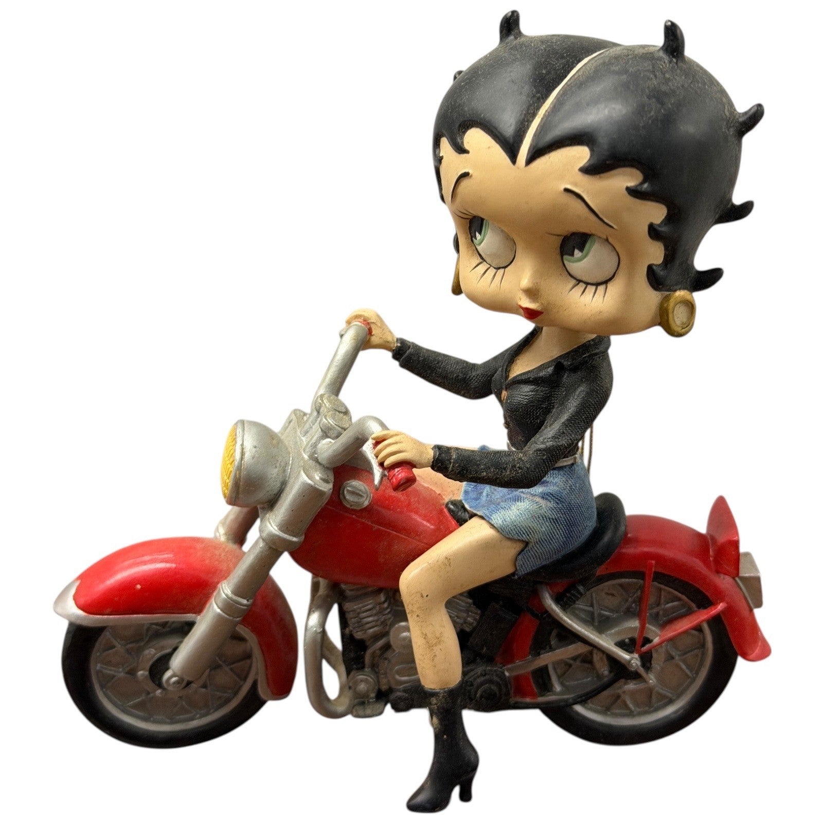 Betty Boop Motorcycle Figurine Red Chopper Rocker Biker Decor Item No 6964