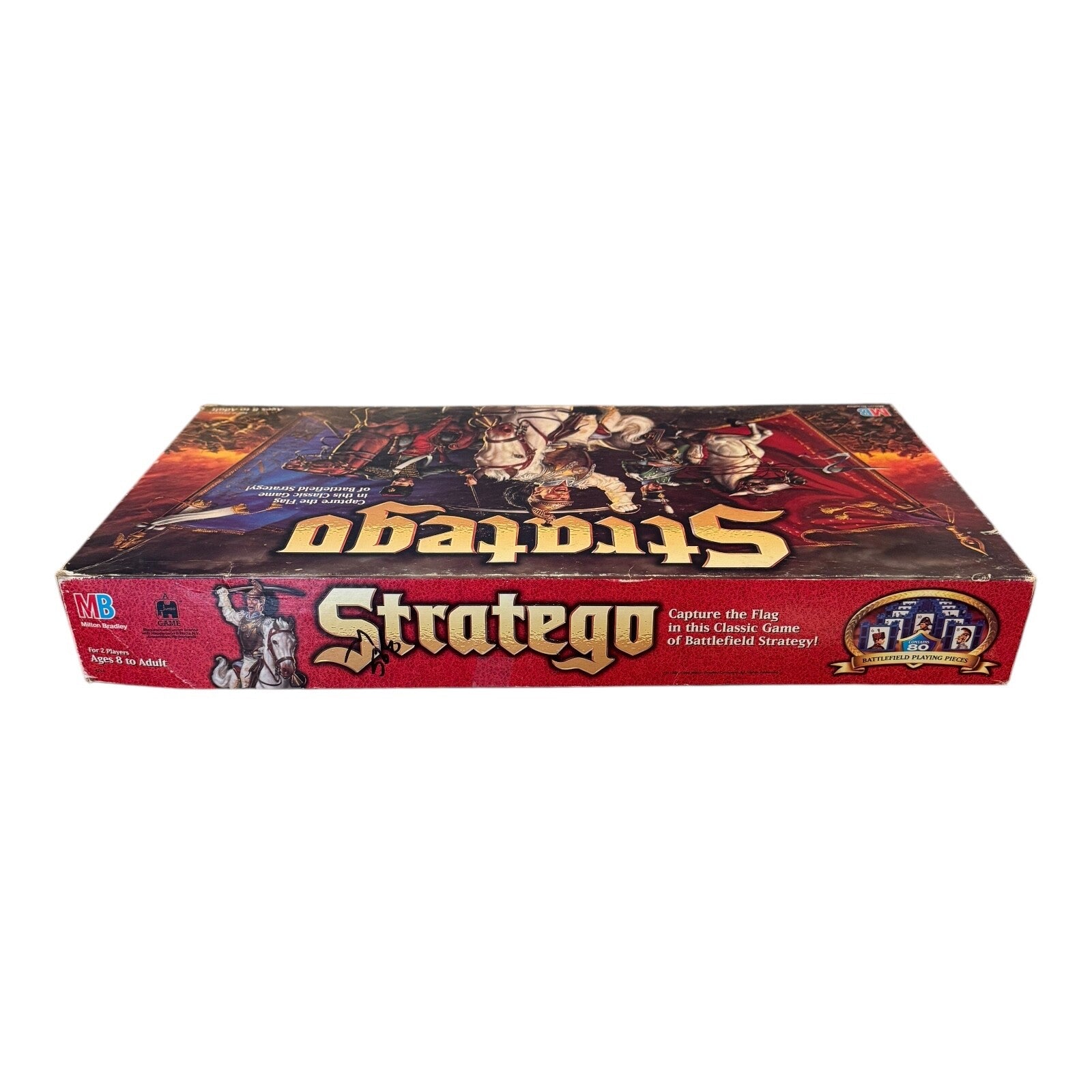 Stratego Strategy Game 1996 Milton Bradley Vintage with Castle Backdrop
