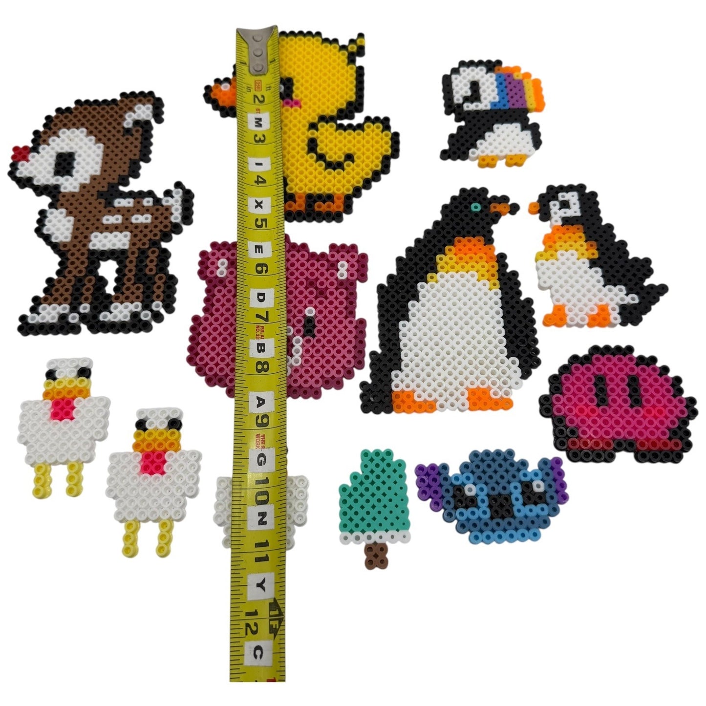 Perler Bead Art Kit Cute Animals Deer Duck Penguins Stitch Kirby Tree Craft