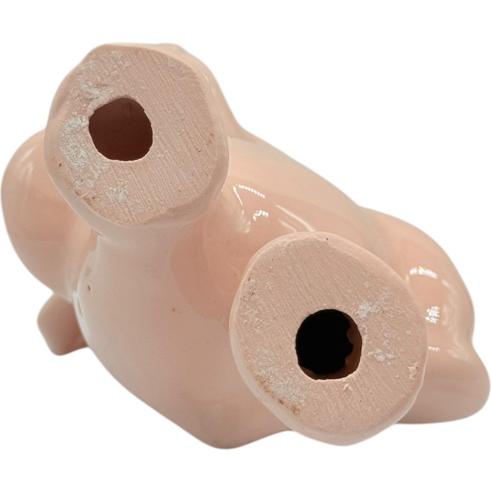 Vintage Standing Pink Elephant Ceramic Figurine - 4" Tall