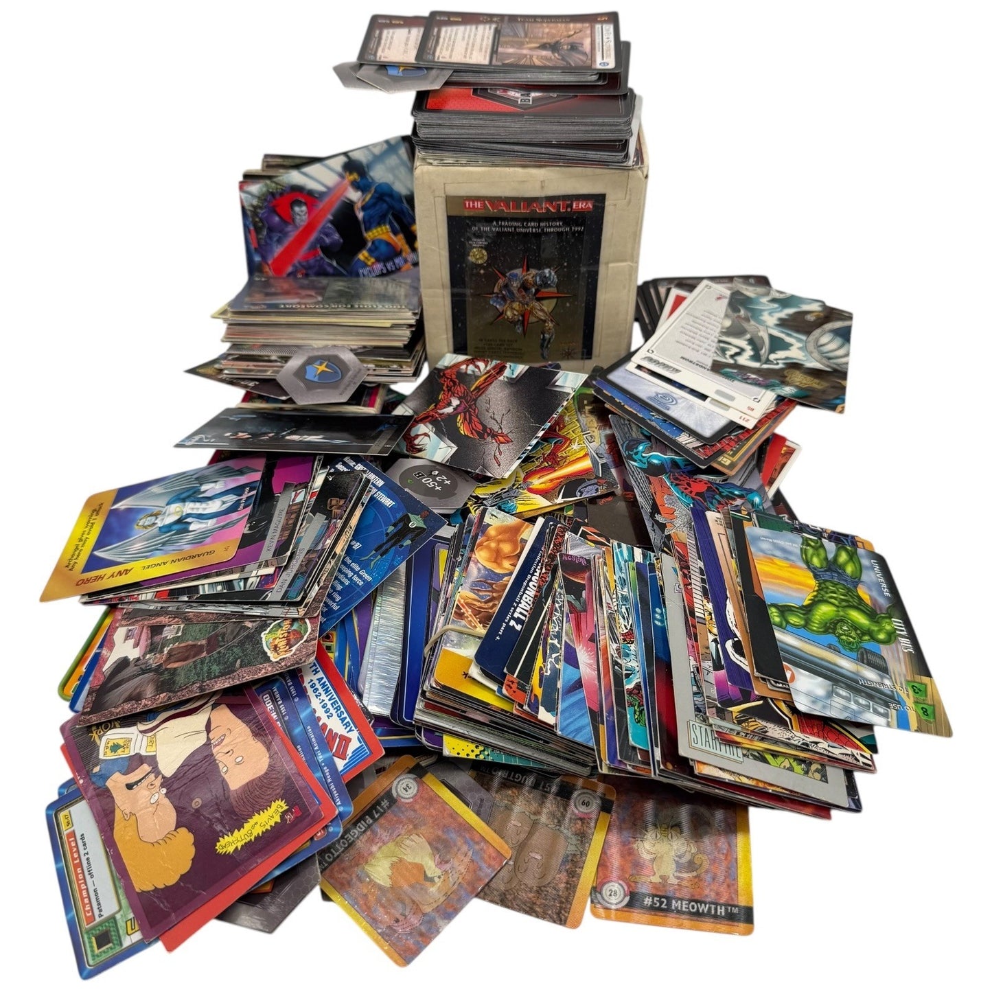 Mixed Lot Trading Cards Marvel Valiant DC Pokemon Digimon Image Impel Skybox