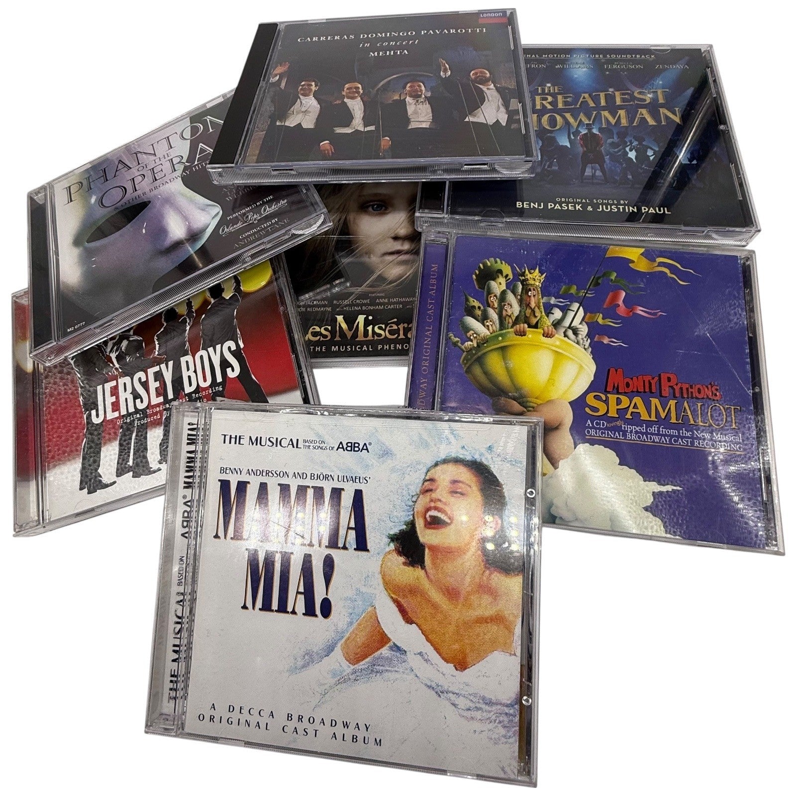Broadway Musical Soundtrack CDs Lot of 7 Spamalot Mamma Mia Phantom Showman